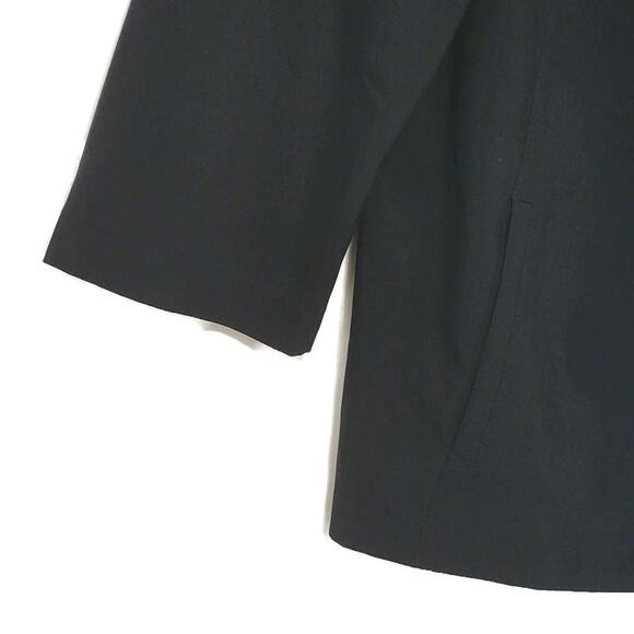 Chico's Weekends Black 3/4 Sleeve Ruffle Collar Zip Front Jacket Size L - Picture 3 of 9